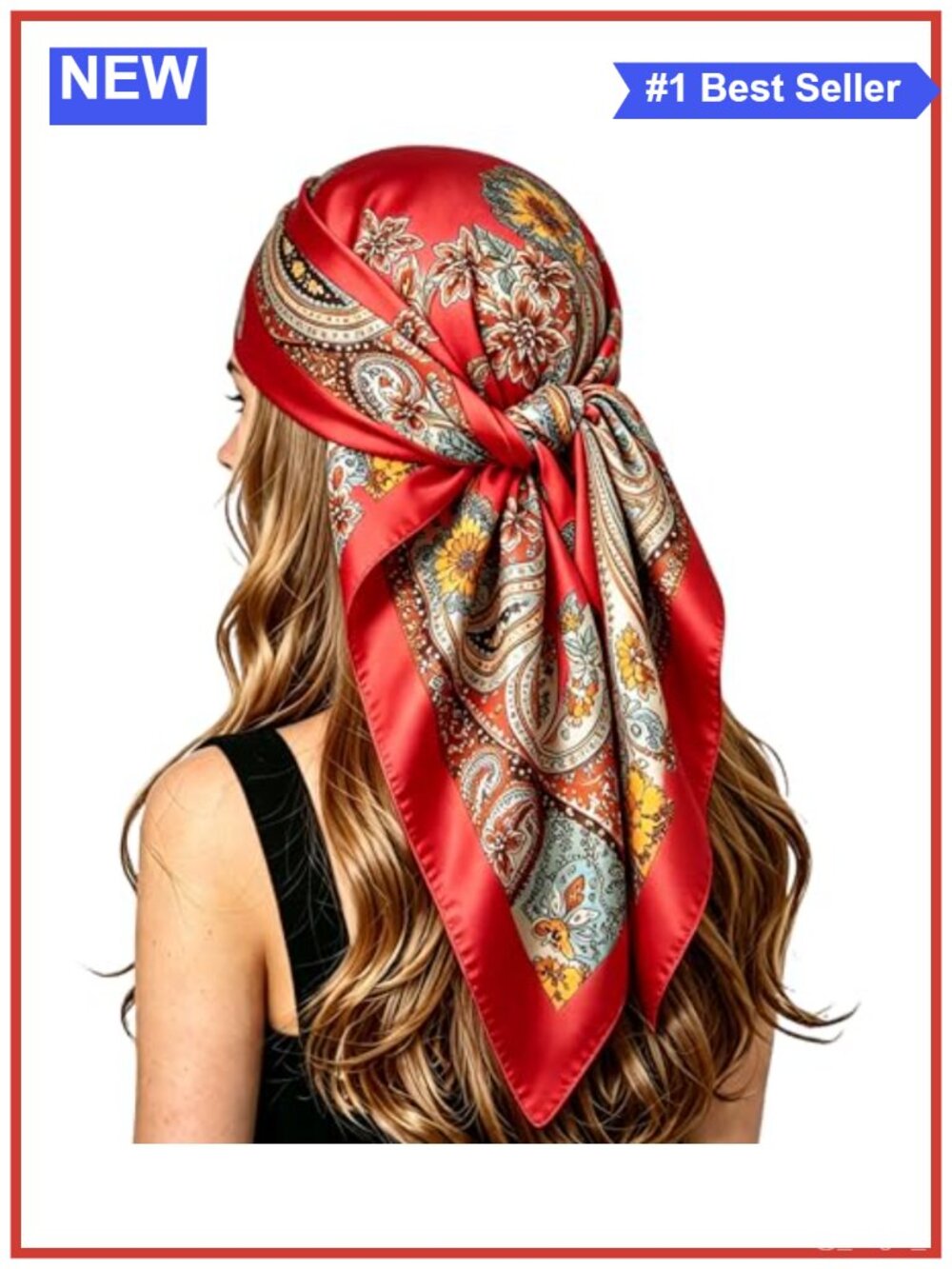 Satin Square Head Scarf Silk Like Neck Wrap Bandana Hair Scarf